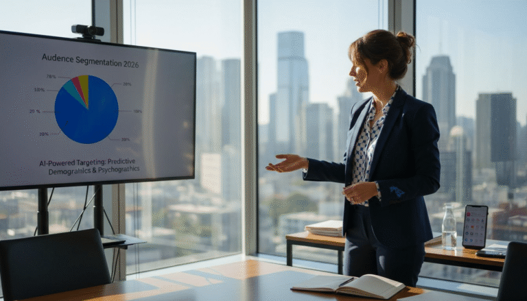 Chef förklarar strategi för målgruppsinriktning med AI